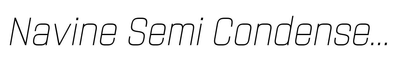 Navine Semi Condensed Thin Italic